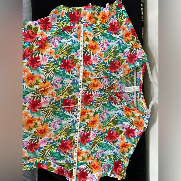 Time and Tru Womens Tropical Multicolor Floral Swim Coverup Swimsuit 1X(16W-18W) - Picture 9 of 9